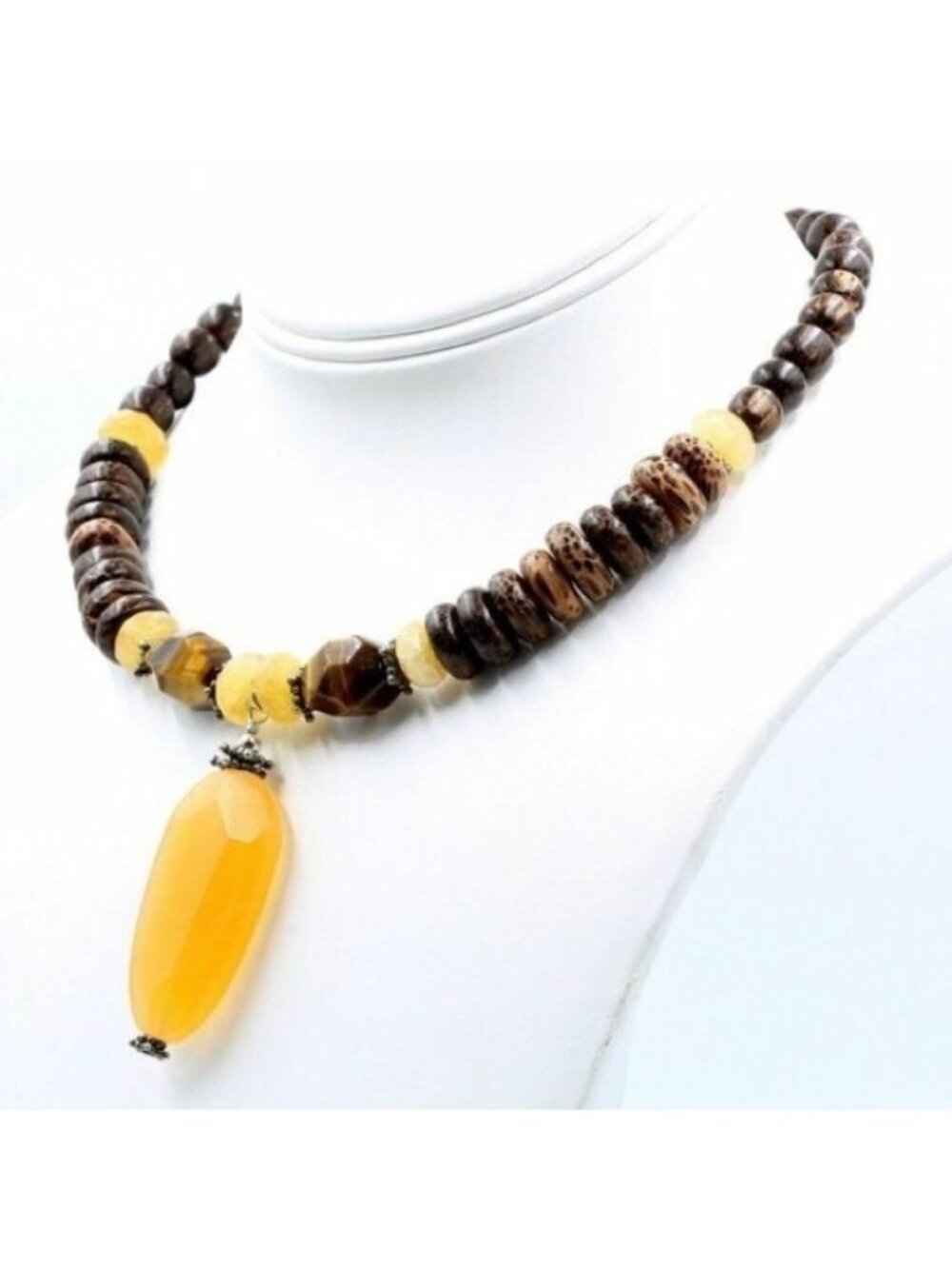 Silpada Honey Jade Tigers Eye Sterling Retired Necklace - Picture 3 of 8